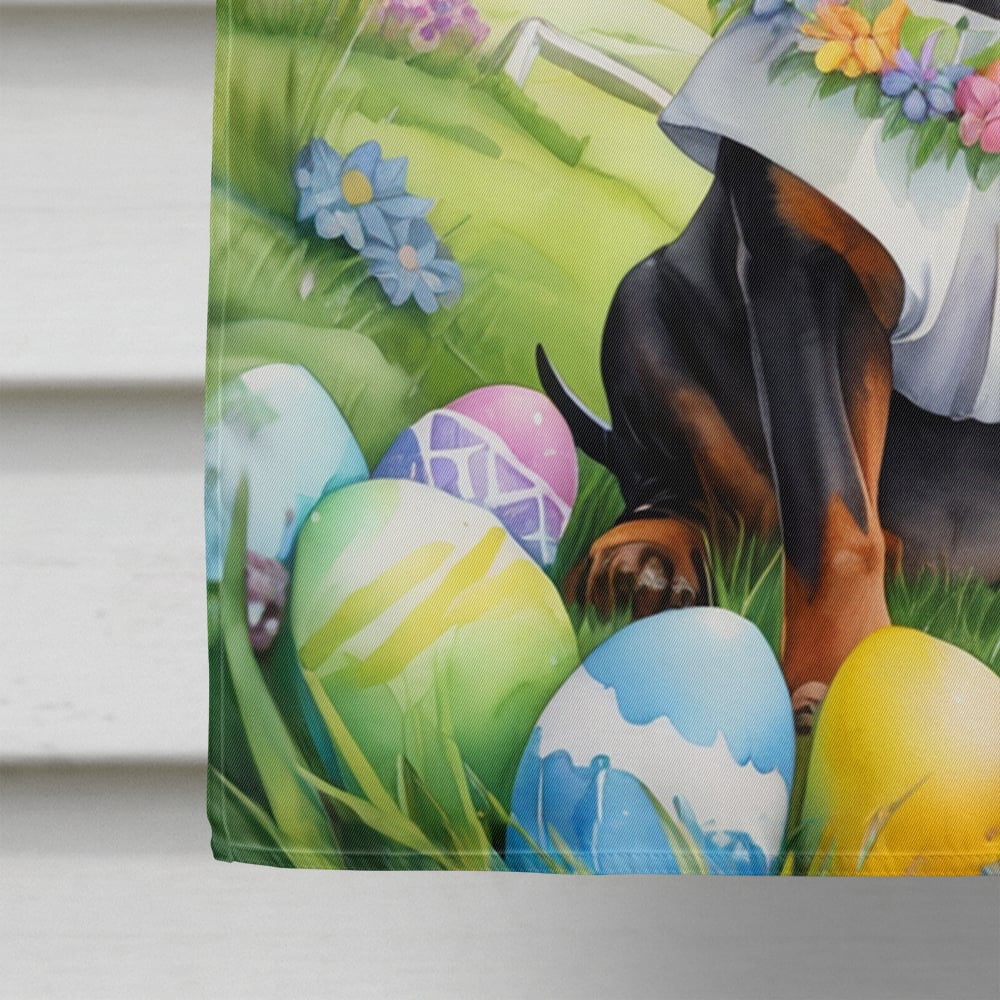 Black and Tan Coonhound Easter Egg Hunt House Flag 28 in x 40 in