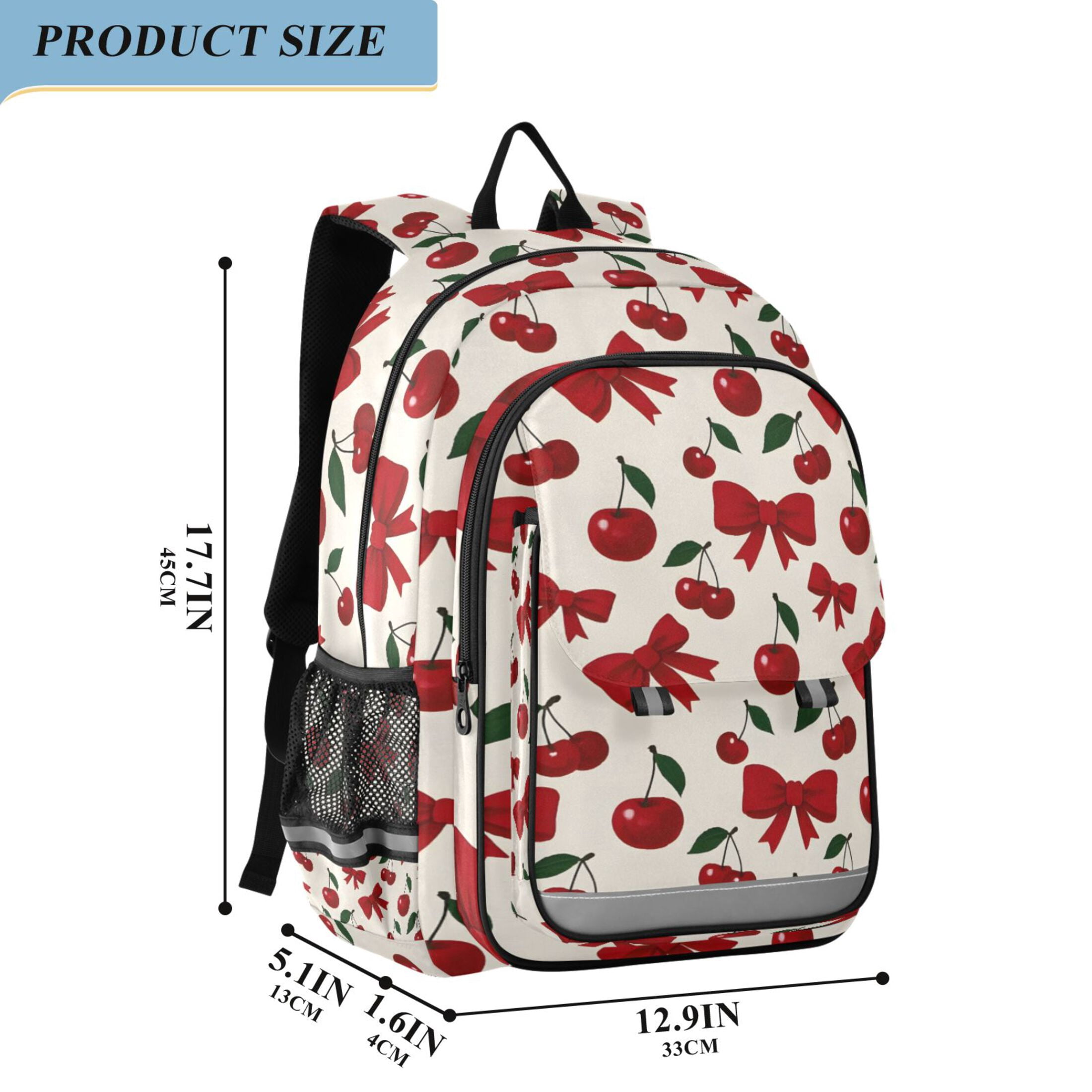 ALAZA Cherry Fruits Bow Laptop Backpack Purse Travel Bag Casual School Bookbag Rucksack for Women Men