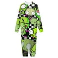 thumbnail image 3 of Invader Zim Women Men Pajamas Zipper Onesie Jumpsuit Hooded One Piece Sleepwear, 3 of 8