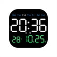 thumbnail image 1 of Reloj de Pared LED Digital con Control Remoto, Temperatura, Hora, Semana, Fecha, Reloj Despertador de Escritorio para Sala de Estar de Moda, 1 of 6
