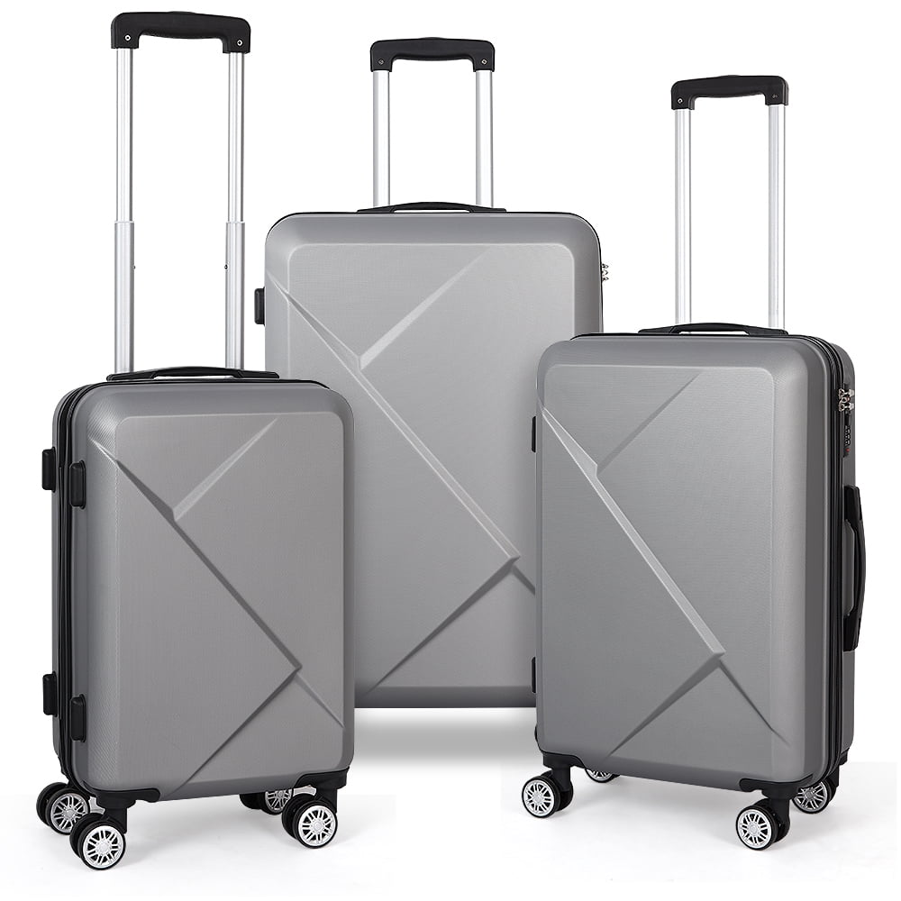 Calo 3 Piece Hardside 8wheel Spinner Suitcase Luggage Set, Includes