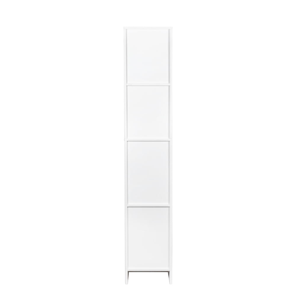 74.8'' Tall Kitchen Pantry Cabinet, Floor Freestanding Storage Cabinet with Inadjustable Shelves and Two Doors, Narrow Tall Cupboard for Dining Room, Living Room, Bedroom, Entryway, White