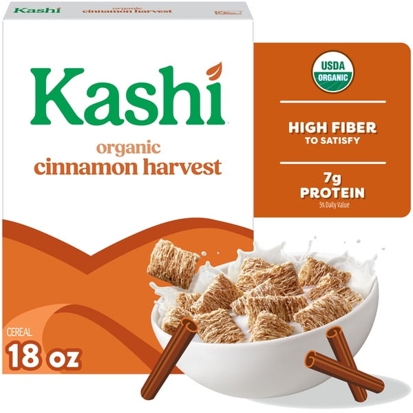 Kashi Breakfast Cereal, Organic, Whole Grain, Cinnamon Harvest, Box (1 Box)