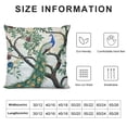 thumbnail image 5 of Leisuo Vintage Garden Pomegranate Fruit Tree Throw Pillow Cover Exotic Bird Peacock Floral Exotic Chinoiserie Printed Cushion Cover Couch Pillow Case Sham Pillowcases White, 5 of 5