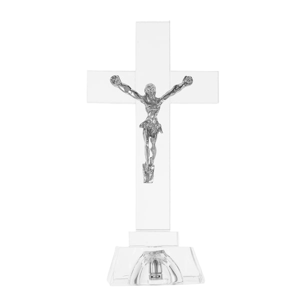 1pc novela de cristal adorno hogar cristiano cruz decoración Único adorno blanco