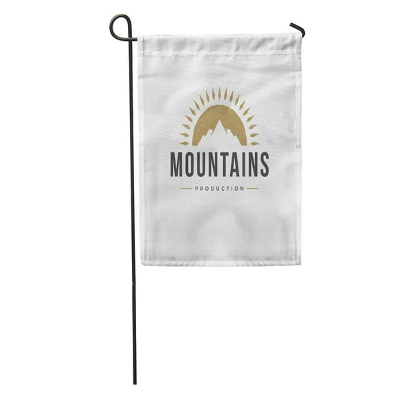 SIDONKU Mountain Vintage for Logotype Label Badge Emblem Hills Symbol Retro Garden Flag Decorative Flag House Banner 12x18 inch