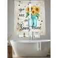 thumbnail image 5 of You Are My Sunshine Sheer Curtains 72 inches Long 2 Panels Set Vintage Sunflower Bee Farm Sheer Window Curtain Rod Pocket Voile Drapes for Living Room/Bedroom, Each 52" W x 72" L, 5 of 7