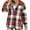 Red, variant on Ozmmyan Women's Shacket Jacket Casual Long Sleeve Plaid Printed Hoodie Coat Tops