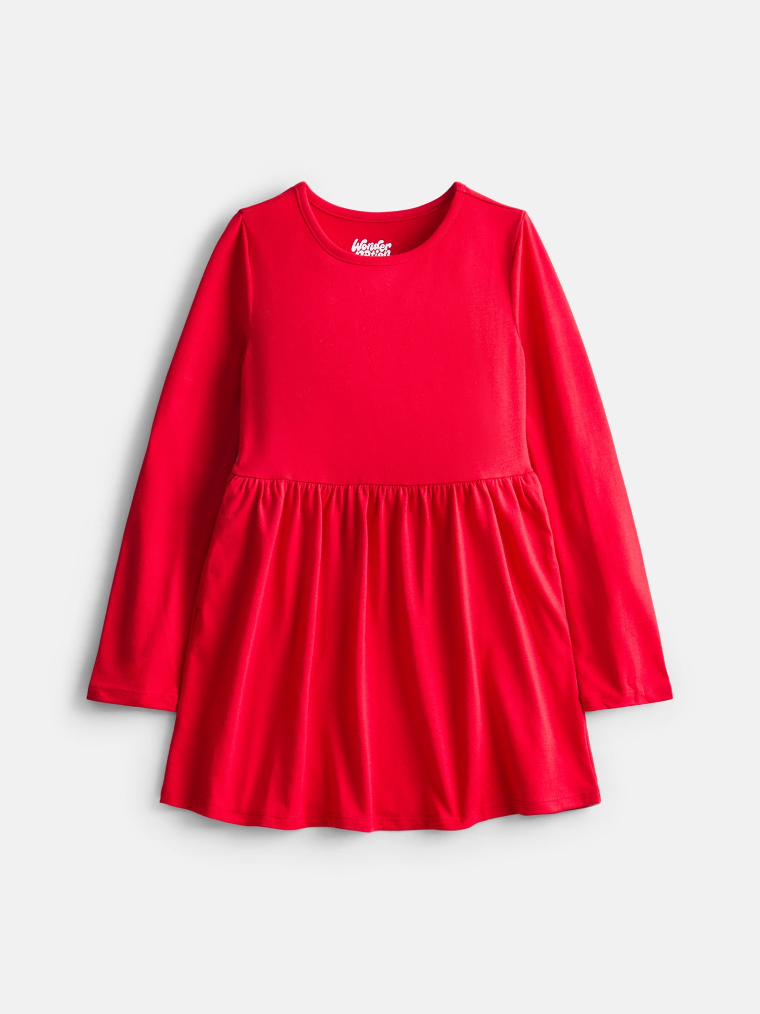 Wonder Nation Girls Long Sleeve Dress, 2 Pack, Sizes 4-18 & Plus