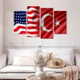 thumbnail image 2 of Elephant Stock Usa And Turkey Flags Wall Art - Horizontal Multi Panel Canvas - Living Room Wall Decor - Flags Multi Panel - Blue And White Decor - 52" x 32", 2 of 8