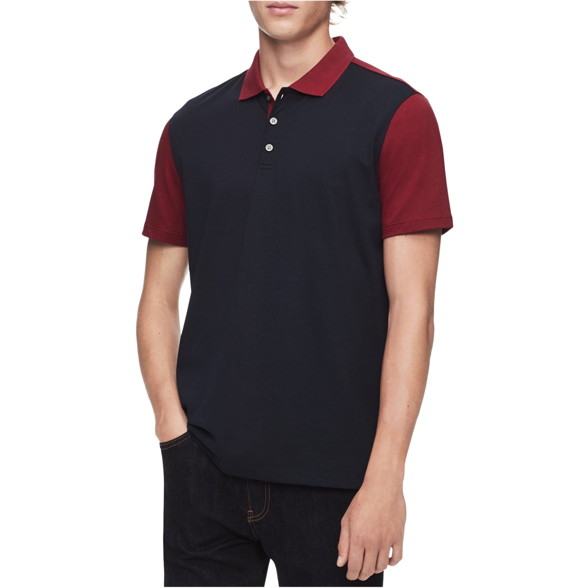 Calvin Klein - Calvin Klein Mens Color Block Rugby Polo Shirt - Walmart.com - Walmart.com