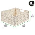 thumbnail image 4 of mDesign Woven Farmhouse Kitchen Pantry Food Storage Basket Box, 3 Pack, White, 4 of 8