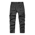 thumbnail image 3 of VNKIDY Men's Cargo Pants Casual Solid Color Straight Leg Cargo Pants Street Style Elastic Waisted Loose Fit Overalls Pants With Multiple Pants Stylish Pants, 3 of 3