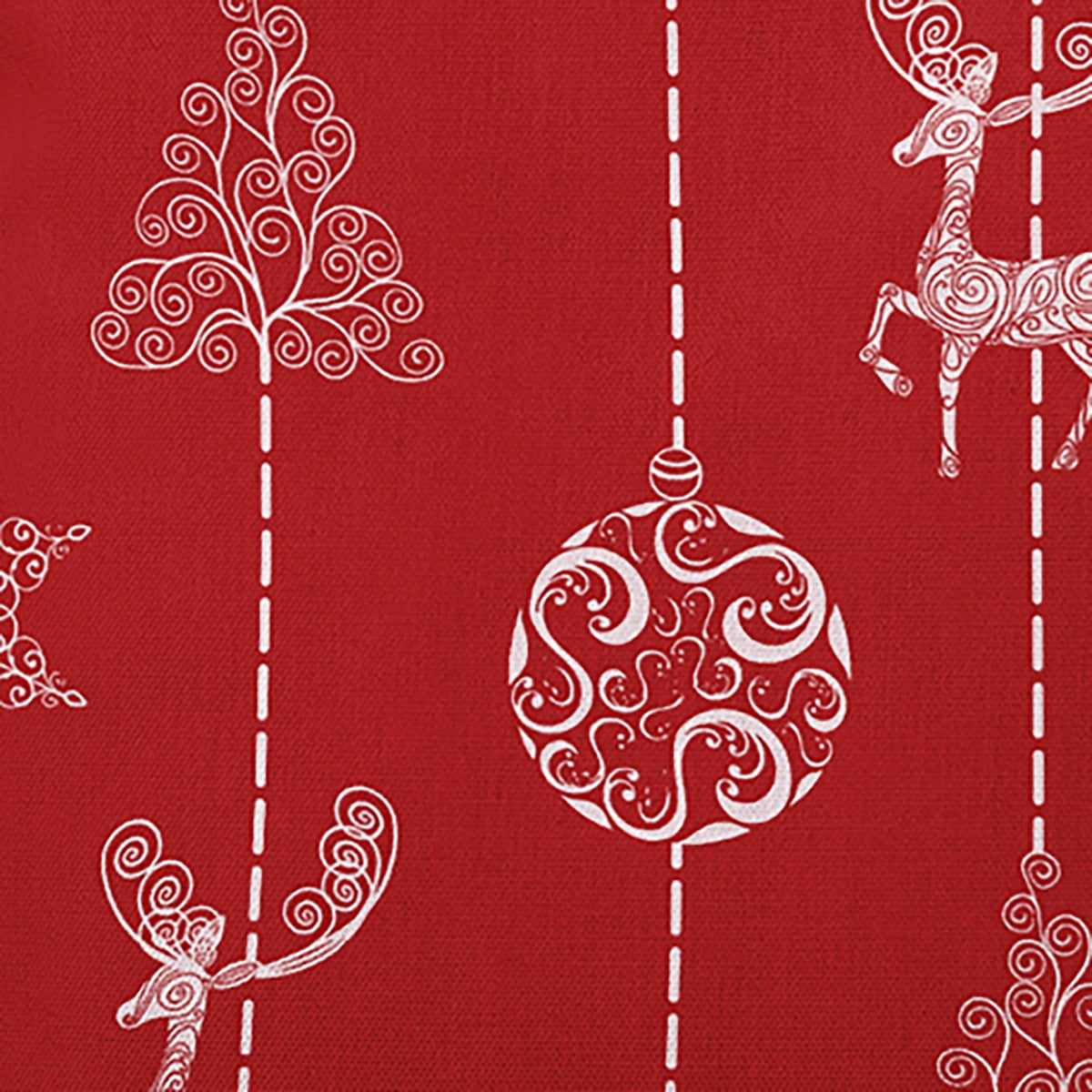 18" x 18" Simply Daisy Christmas Lines Polyester Indoor/Outdoor Pillow, Firecracker Red Qty 1