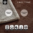 thumbnail image 6 of Deniau Flannel Reversible Sherpa Throw Blanket - Super Soft, 108" x 90", Brown, 6 of 10