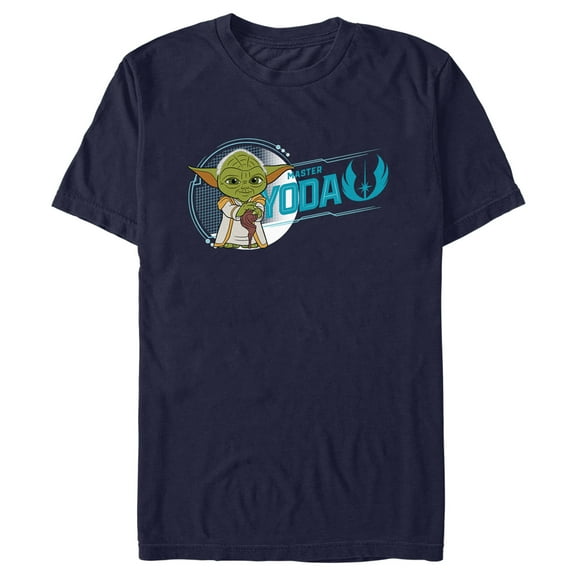 Men's Star Wars: Young Jedi Adventures Master Yoda Portrait Graphic Tee Navy Blue X Large