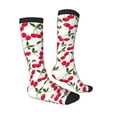 thumbnail image 3 of Fotbe Cherry print Women's Men's Novelty Crew Socks Cotton Socks Knee High Socks for Walking,Running,Nurses,Pregnancy, 3 of 9