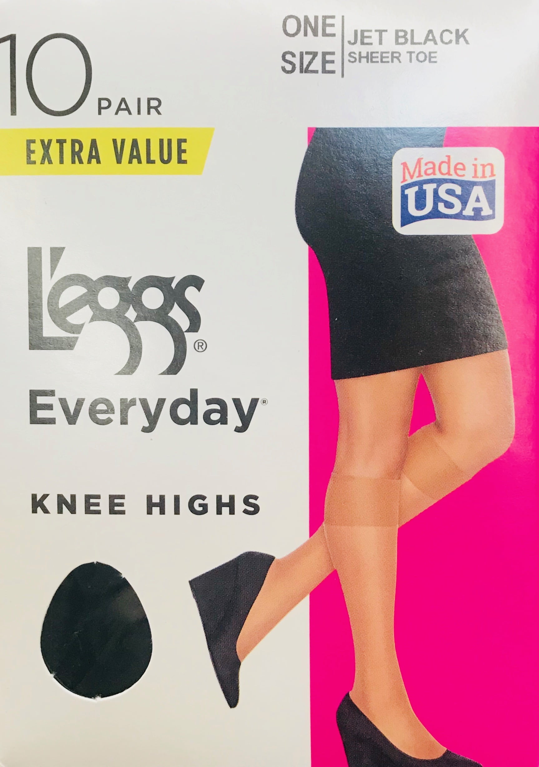Hanes L'eggs Women's Everyday Knee Highs, 10 Pair