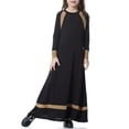 thumbnail image 6 of Girls Long Sleeve Crew Neck Dress, Solid Color Maxi Dress for Kids, Comfortable Everyday Casual Wear, Loose Fit Stretchy Dress for School and Play Black L, 6 of 8