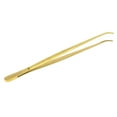 thumbnail image 3 of O'Creme Stainless Steel Precision Kitchen Tweezer Tongs with Serrated Tips for Gripping 10" Curved, Gold, 3 of 3