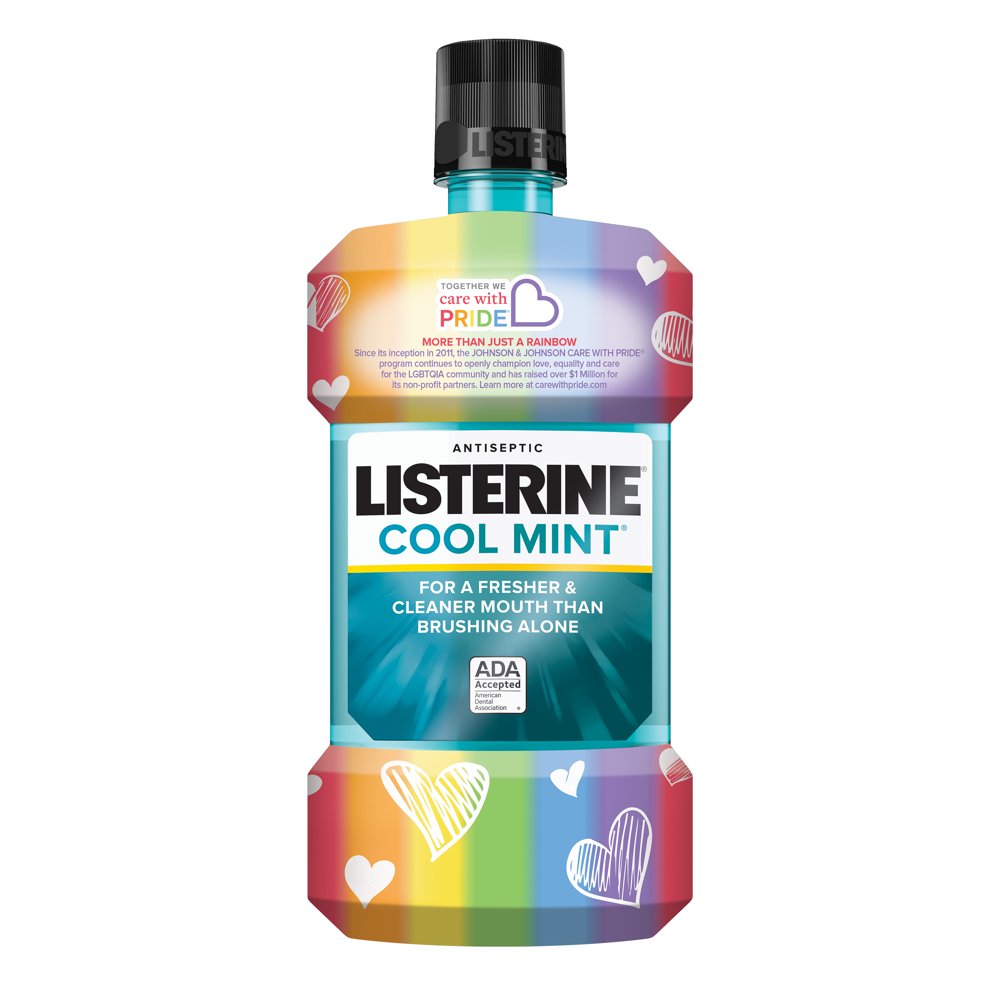Care with Pride Listerine Cool Mint Antiseptic Mouthwash for Bad Breath
