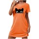 thumbnail image 2 of Camisón corto de talla grande para mujer, camisón de manga corta con estampado de pecho a la moda, camisón para mujer, 2 of 5