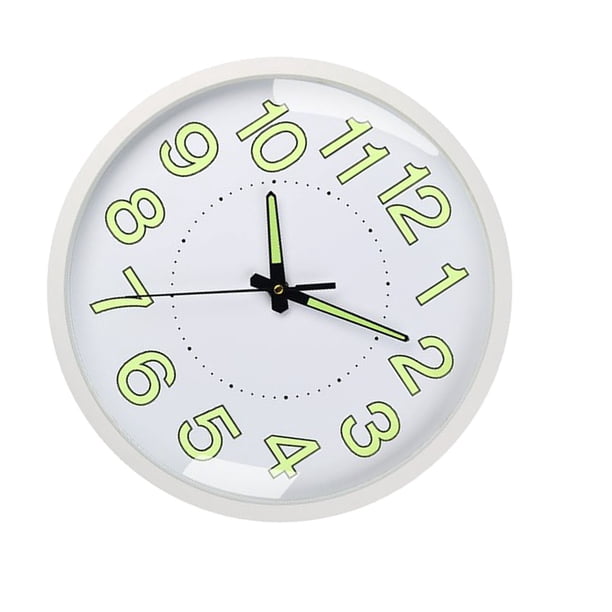 Relaj de Pared Silencioso Luminoso, Movimiento de Cuarzo, RelOJ Silencioso para Sala de Estario Dormitorio, Material de Vidrio Abs de 12 Pulgadas y 30 cm