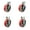 2 Swivel - 2 Rigid, variant on 6 Inch Extra Heavy Duty Red Poly on Cast Iron Wheel Rigid Top Plate Caster