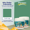 thumbnail image 2 of PINTEX 2 Pack Pintura para Pared Vinil-Acrílica | Fácil Aplicación, Alta Cobertura y Resistente a la Lluvia | Pintura Acrilica para Interiores Exteriores Mate | 3.8 L c/u | Color Aproximado al Real, 2 of 8