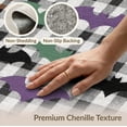 thumbnail image 6 of ODIKA 8'x10' Washable Area Rug Non-Shedding, Easy Care, Halloween Bat Welcome Checkered Plaid Spooky Layered Door Front for King Size Bedroom Under Bed, Master Suite, 6 of 7
