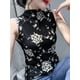 thumbnail image 3 of Winsleter - Camiseta sin mangas con letras de primavera y otoño, camisetas de una pieza de malla con cuello alto y media manga para mujer, camisetas sin mangas ajustadas para mujer, verano T31618X, 3 of 5