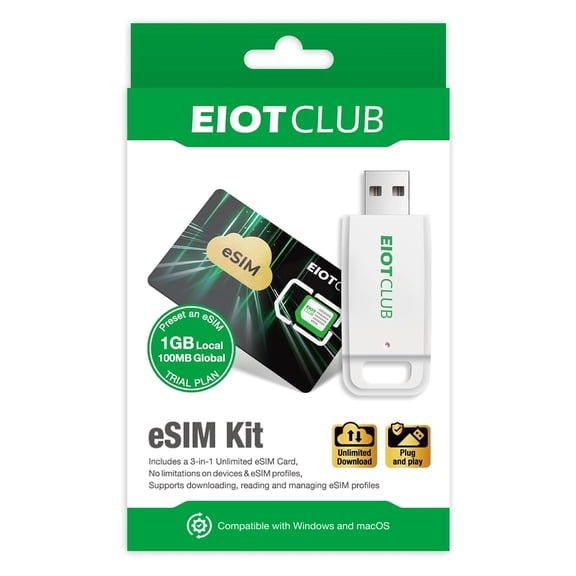 EIOTCLUB eSIM Toolkit for Android/iPhone/Router, Global Profile Management, Travel-Friendly, Windows/macOS Compatible