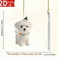 thumbnail image 4 of Dog Christmas Ornament, Cute White Dog Christmas Tree Hanging Ornaments, 2D Acrylic Adorable Puppy Pendant Hanging Decoration for Home or Car Rearview Mirror Decor, 4 of 5