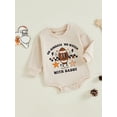 thumbnail image 3 of Musuos Newborn Baby Sweatshirt Romper 3M 6M 12M 18M Football Outfit Long Sleeve Round Neck Star Print Bodysuit Infant Playsuit, 3 of 9