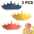 thumbnail image 1 of 3 uds. Gorro de baño para bebé, gorro de champú impermeable para niños pequeños, niñas y niños, protege las orejas, los ojos, corona de baño de silicona ajustable Xemadio 222187, 1 of 9