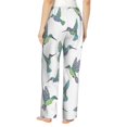 thumbnail image 3 of Pajama Pants Women, Hummingbird Print White Sweatpants Soft Sleep Lounge Pants, Casual PJ Bottoms Pants with Pockets, 3 of 5