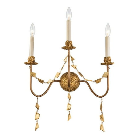 

Lucas McKearn Mosaic 3-light Traditional Metal Wall Sconce in Gold Leaf
