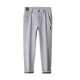 thumbnail image 2 of Pantalones largos para hombre, informales, de invierno, holgados, de color liso, con pierna recta, bolsillos y felpa gruesa, de poliéster., 2 of 5