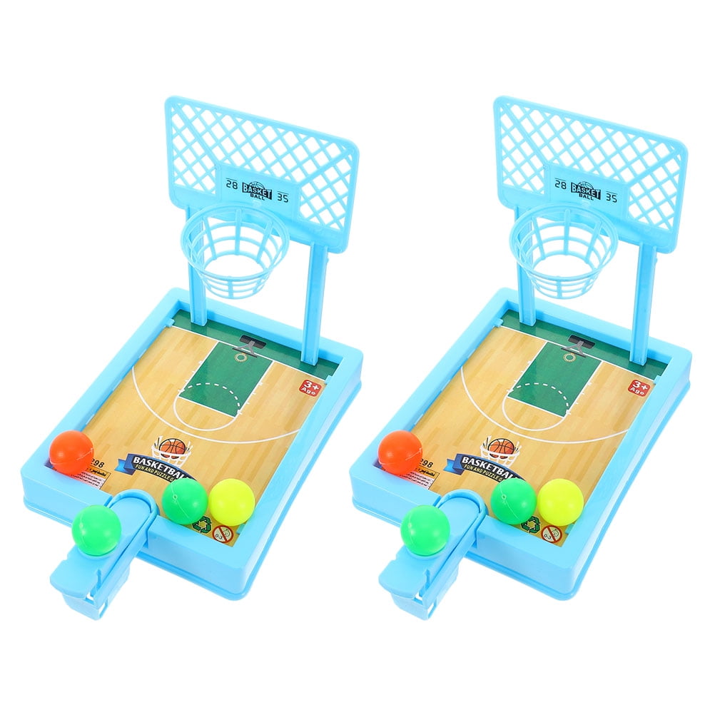 2 Sets Tabletop Basketball Game Toy With 4 Balls Novelty Shooting Game