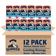 (12 pack) Quaker Whole Grain Oats Quick 1-Minute Instant Oats 18 oz (12 pack)
