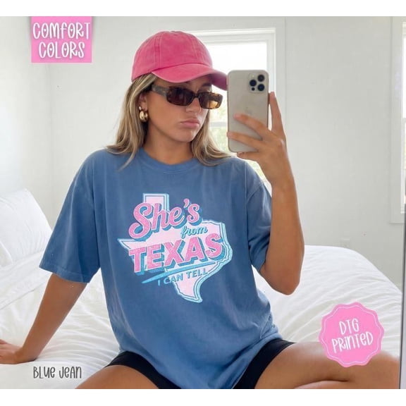 Retro She's From Texas Shirt, Retro Texas T-Shirt, Vintage Lone Star State Graphic Tee, Southern State Pride Gift, Texas Lover Apparel