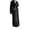 Black, variant on Women's Solid Color Puff Sleeve O Neck Maxi Muslim Dress Women Muslim Long Dress For Daily Dress Green XXL