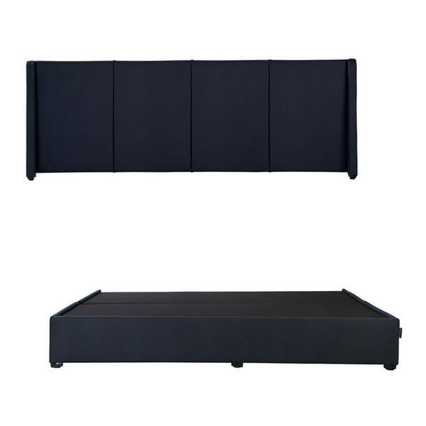 Box Base cama King Size + Cabecera Milan Azul