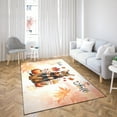 thumbnail image 4 of Hello Fall Abyssinian Scarf Welcome Autumn with Leaves Pumpkins Indoor Rug Cat Lover Kitten Owner Gifts Carpet Living Bed Room Sofa Home Decor - 00011, 4 of 5