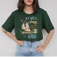 thumbnail image 2 of I Will Sing Of The Goodness Of God T-Shirt, Bible Verse Christian, Floral Goodness Of God Sweater, Women's Floral Christian T-Shirt, 2 of 3