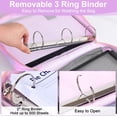 KOMI Zipper Binder, 2 inch 3 Ring Binder with Zipper Cute Binder with