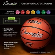 Champion Sports Rubber Intermediate Basketball, Heavy Duty - Pro-Style Basketballs, Various Colors and Sizes - Premium Basketball Equipment, Indoor Outdoor - Sports Education Supplies (Size 6, Pink)