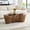 Brown, variant on Kevinplus 50 Inch Unique Shape Coffee Table, Sturdy Fiberglass Tea Table for Living Room, No Need Assembly,Pink