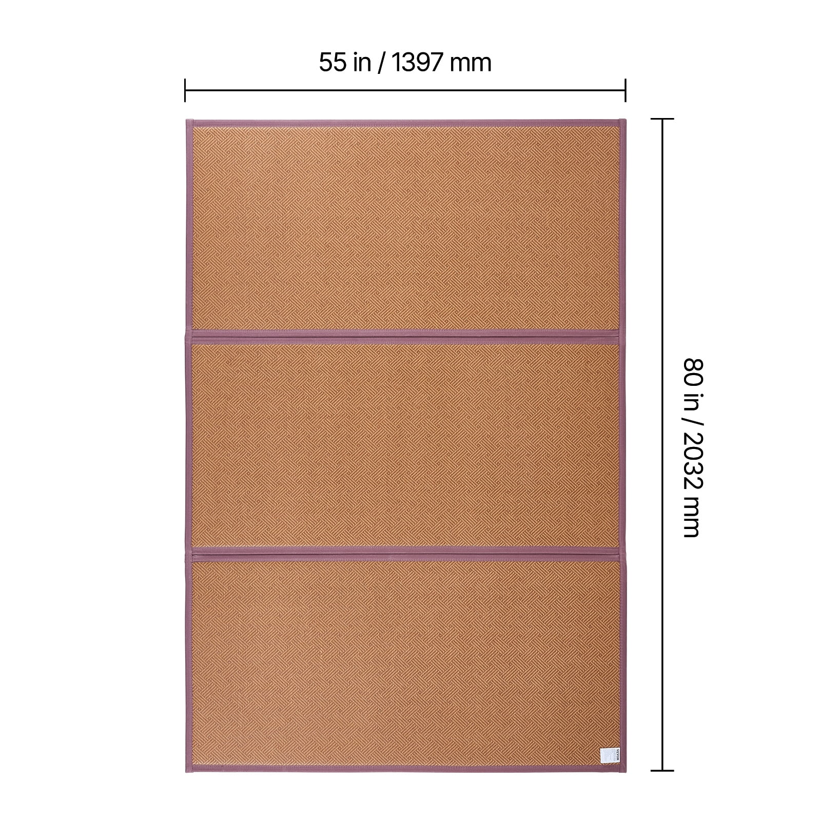 VEVOR Japanese Tatami Mat, 80 x 55 in Foldable Handwoven Natural Rattan Tatami Mat, Non-Slip & Easily Cleaned Japanese Tatami Floor Mat, Summer Breathable Sleeping Mat for Meditation Yoga Relaxation