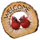 thumbnail image 1 of Welcome Bird Hanging Ornament in Light Brown Synthetic Resin for Outdoor Tree Decoration One Pair, 1 of 5